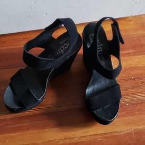 Suede designer wedge platform sandals